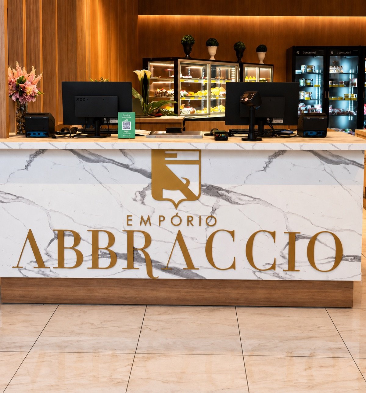 Entrada do Empório Abbraccio pronta para a inauguração